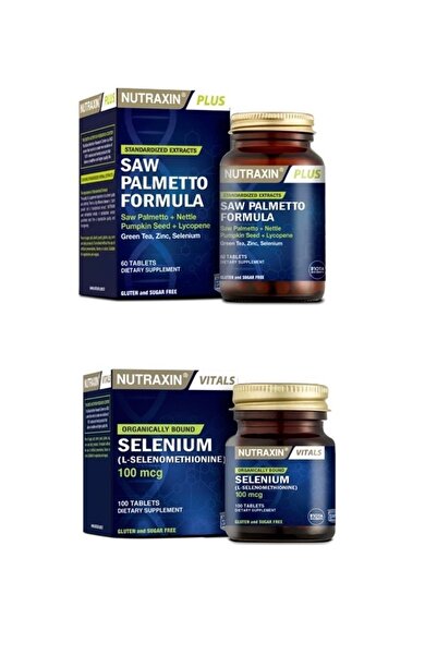 Nutraxin صيغة المنشار بالميتو 60 قرصًا + السيلينيوم 100 ميكروجرام 100 قرصًا