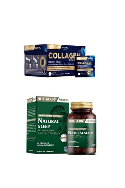 Nutraxin Collagen and Sachet 30 - 10000 Mg Natural Sleep 60 Capsules