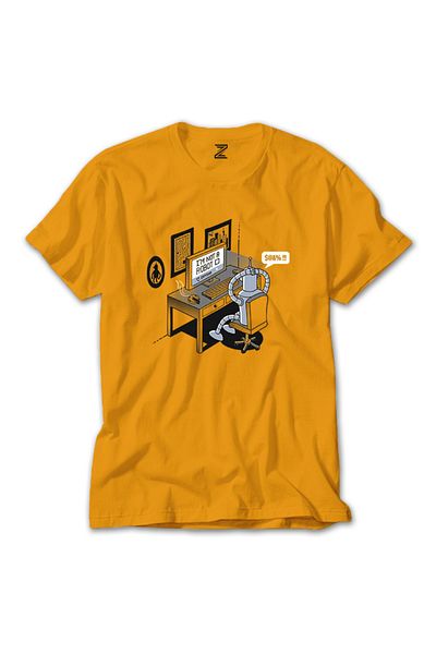 Z zepplin Κίτρινο T-Shirt - Im Not A Robot Model
