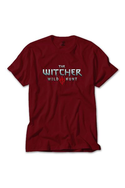 Z zepplin تي شيرت The Witcher Wild Hunt باللون الأحمر