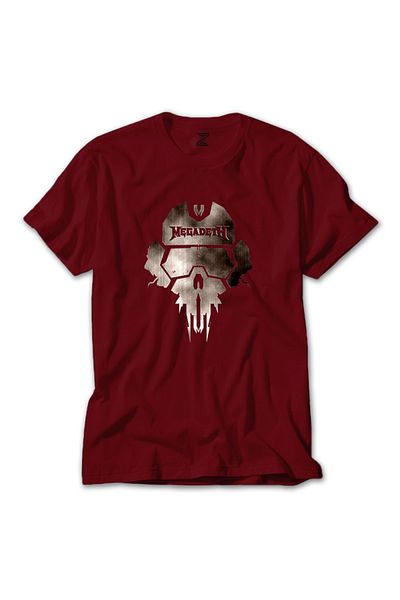 Z zepplin Κόκκινο T-shirt Megadeth Steel Skull