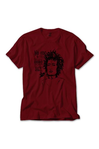 Z zepplin Κόκκινο T-shirt Bob Dylan Birds