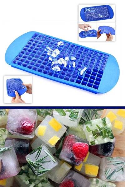 Neler Geldi Neler 60'lı Mini Küp Şekilli Silikon Buzluk - Antrasit Renk Mini Küplü Sunum Buzluk