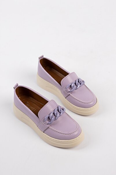 Freemax Women's Daily Faux Leather Light Comfortable Casual Shoes Lilac
