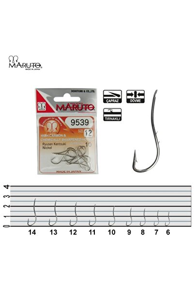 MARUTO 9539 Nikel Olta Iğnesi 10lu / Beyaz, Uzun Saplı, Çift Tırnaklı, Çapraz Kurt Iğnesi