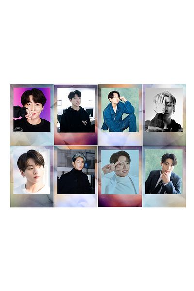 Güneş Kırtasiye Bts Jungkook Photocard Set 8 Pieces Photocard Bright Print