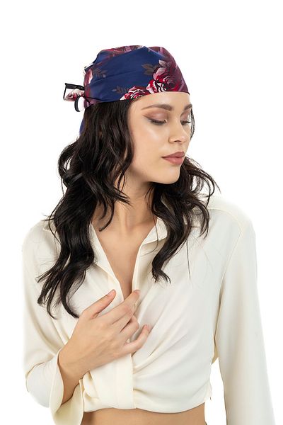 Sarar Women's Pearl Silk Patterned Scarf-bandana