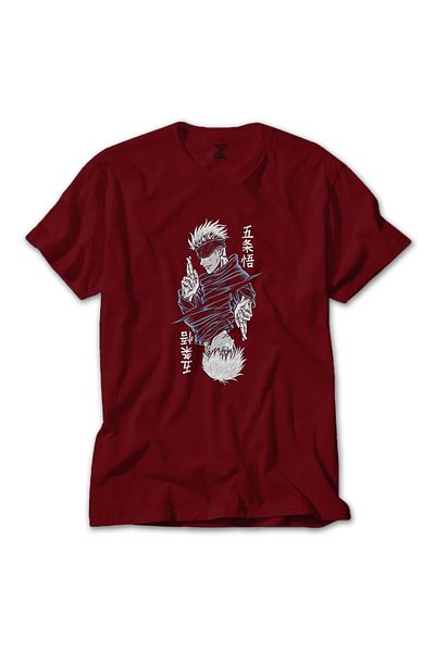 Z zepplin Κόκκινο T-shirt Gojo Satoru Jujutsu
