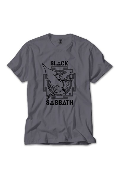 Z zepplin تي شيرت Black Sabbath 13 Angel باللون الرمادي