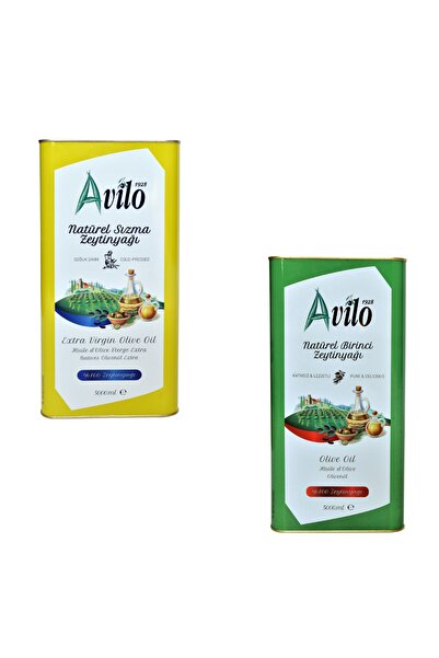 AVİLO 5 Lt Soğuk Sıkım Natürel Sızma Zeytinyağı + 5 Lt Natürel Birinci Zeytin...