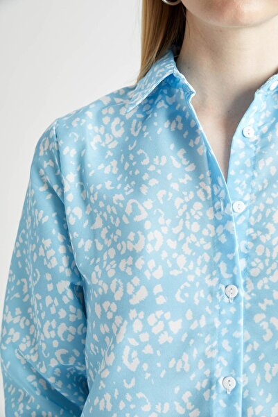 DeFacto Regular Fit Desenli Uzun Kollu Gömlek