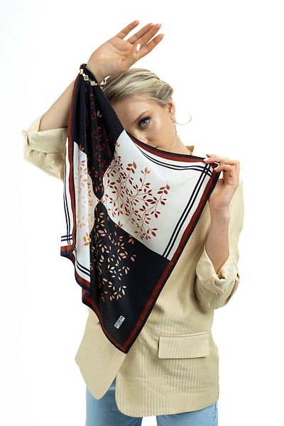 Sarar Women's Pearl Silk Patterned Scarf-bandana