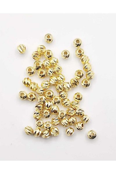 yiğit aksesuar 50 Pieces Gold Dorica Non Darkening Beads 6 Mm Spacer Apparatus