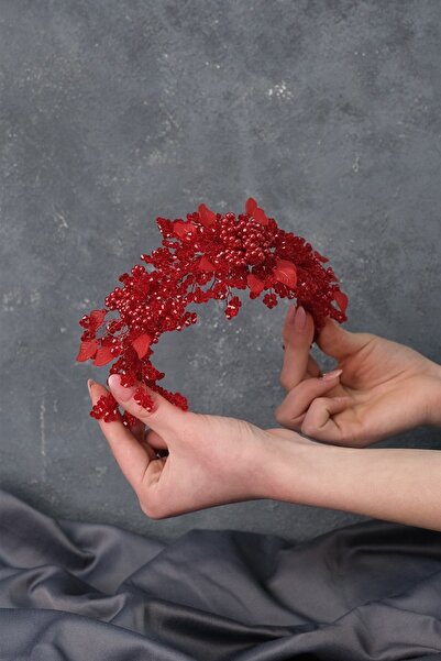 Limelia Accesoriu pentru păr cu coroană de henna de mireasă cu mărgele de per...