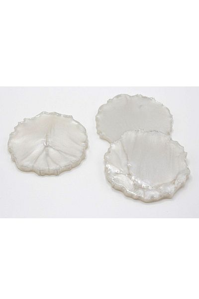 Yavuz Süs Epoxy White Serrated Ornament (20 Pieces)