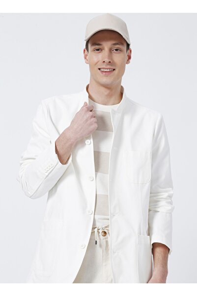 Fabrika Comfort Cm C 250 Regular Fit Düz Beyaz Erkek Ceket