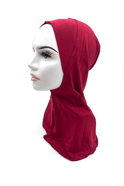 nazipek Husă pentru gât Hijab din bumbac pieptănat anti-alunecare Bone Burgundy