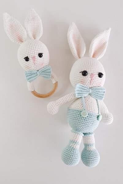 kikadu Amigurumi Uyku Arkadaşı Doğal Organik Örgü Oyuncak Bebek Sevimli Tavşa...