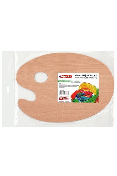 Bigpoint Wooden Artistic Oval Painting Palette (25CM X 35CM)