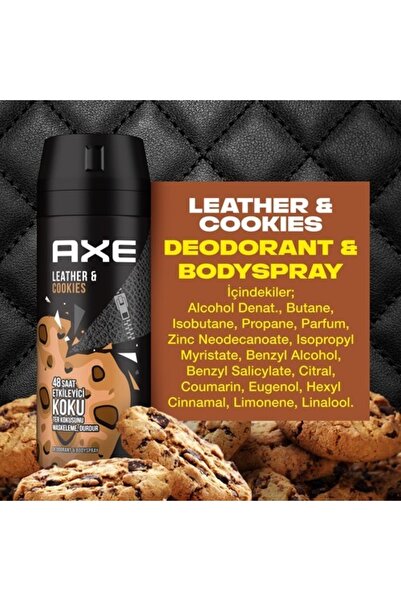 Axe Erkek Deodorant & Bodyspray Leather & Cookies 48 Saat Etkileyici Koku 150 Ml