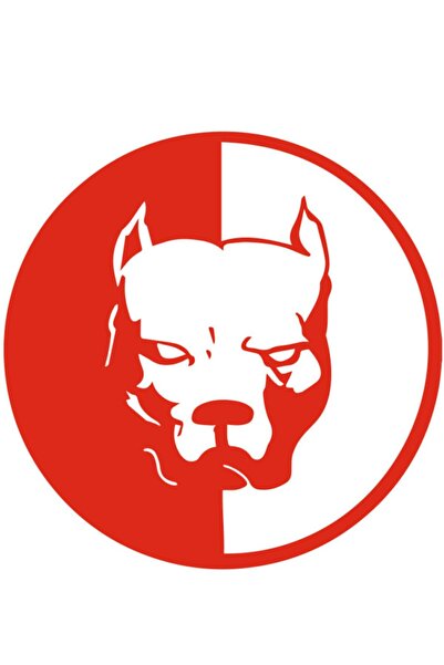 Bak Karıştır Pitbull Sticker Model 2 - 15x15 Cm Red Color