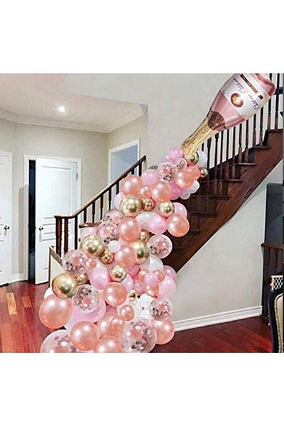 Deniz Party Store Giant Size Rose Gold Champagne Bottle Foil Balloon 104 x 49 cm 1 Piece