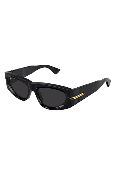 Bottega Veneta Bv1144s00151 نظارة شمسية نسائية بإطار عظمي أسود وعدسة مدخنة Uv400