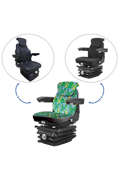 Binbir Trend Deutz-john Deere Kabinli Traktör Koltuk Kılıfı-yeşil Kamuflaj - Ithal Impertex