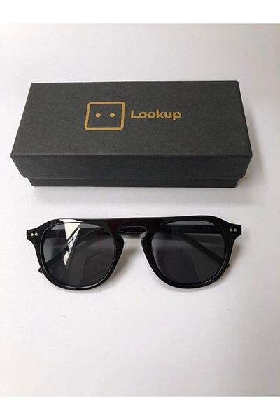 LOOKUP Unisex Black Round Sunglasses Zvhru-2151