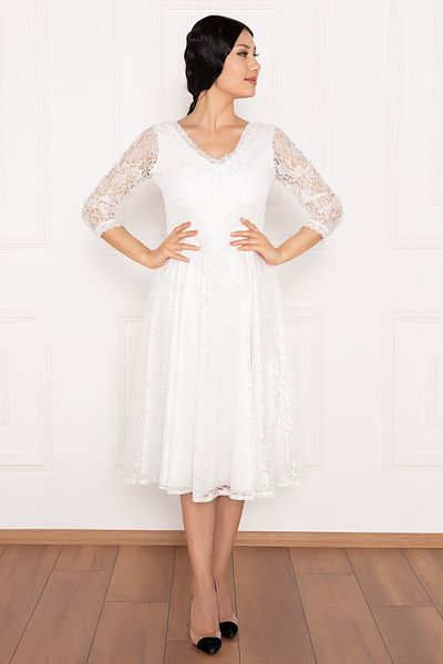 PULLIMM Lace Turvakar Sleeve Midi Evening Dress 13255