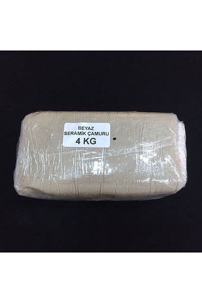 CRAFT HOBİ White Ceramic Mud Vacuumed 4 Kg (white Clay, Sculpture, Lathe Mud)