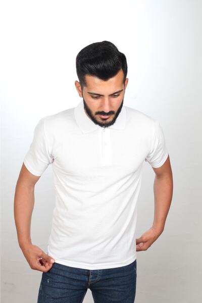 ümitteks iş ve okul kıyafetleri Μπλουζάκι με γιακά πόλο από βαμβακερό χτενισμένο