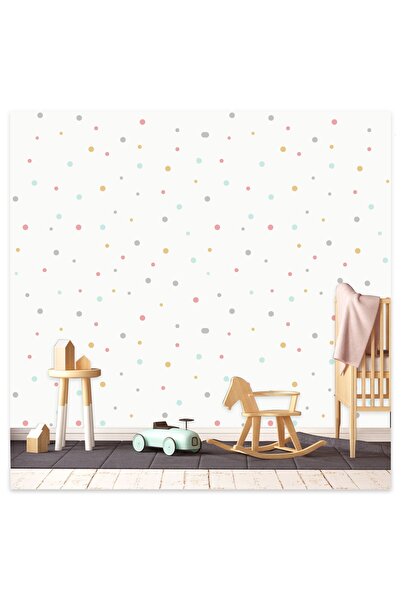 Sticker Sepetim Colorful Polka Dots Pots 1 and 2 Cm 150 Pieces Children's Roo...