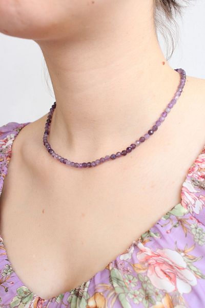 Crystalclem Amethyst Natural Stone Necklace