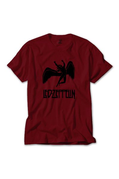 Z zepplin Led Zeppelin Black T-Shirt Κόκκινο T-Shirt
