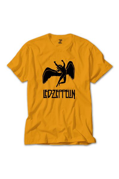 Z zepplin Κίτρινο T-shirt Led Zeppelin Black Angel