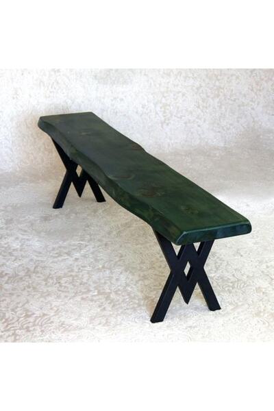 Mobenta Doğal Ağaç Masif Bank Bench 90 Cm( Metal Ayak )