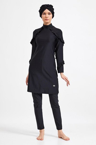 Adasea Γυναικείο μαγιό Lycra μακρυμάνικο μαύρο Hijab 4104
