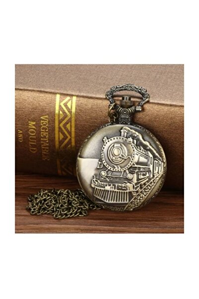 Genel Markalar Kişiye Özel Retro Tasarımlı Quartz Tren Kabartmalı Zincirli Kö...