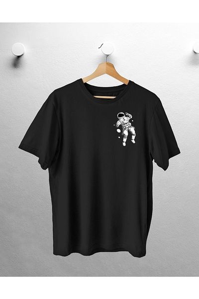 CANDEL Μπλουζάκι Unisex Astronaut με εμπριμέ μαύρο oversize
