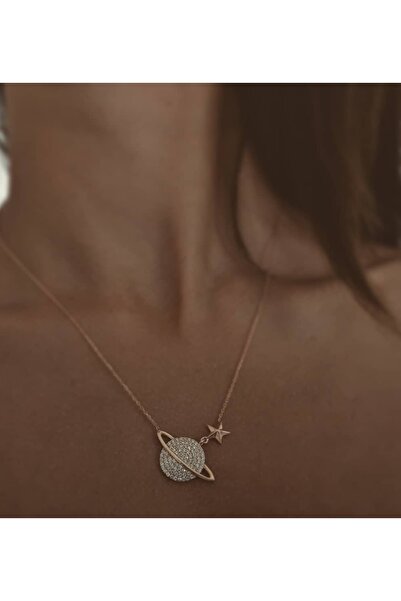 Soprano Silver Saturn Kolye 925 Ayar Gümüş