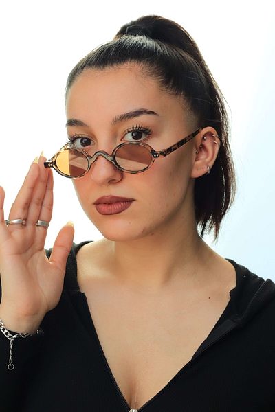 LOOKUP Sunglasses Unisex Leopard Minimal Vintage Retro Bone Sunglasses