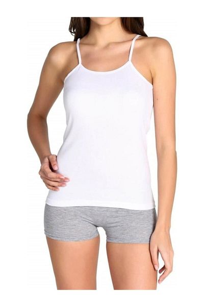 Tutku Cameră de corp albă cu curele din frânghie din Lycra pentru femei, pachet de 6