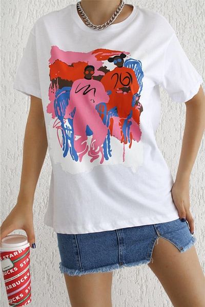 FEMELLE Tricou alb imprimat