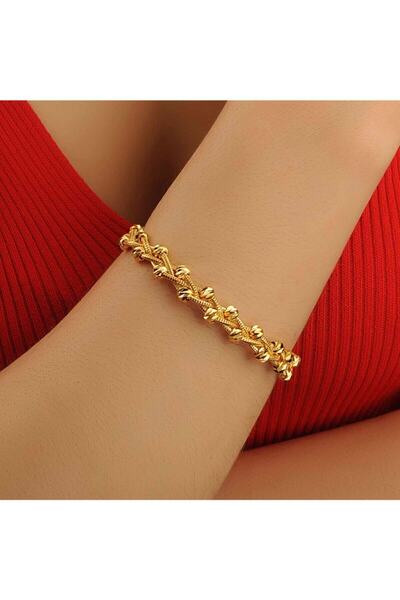 barisiva gold 22 Ayar Altın Kaplama Dorika Toplu Örgü Bileklik