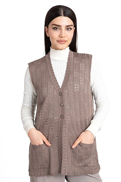 Nacar Anneler Günü Düğmeli Mevsimlik Merserize Rolax Anne Yelek