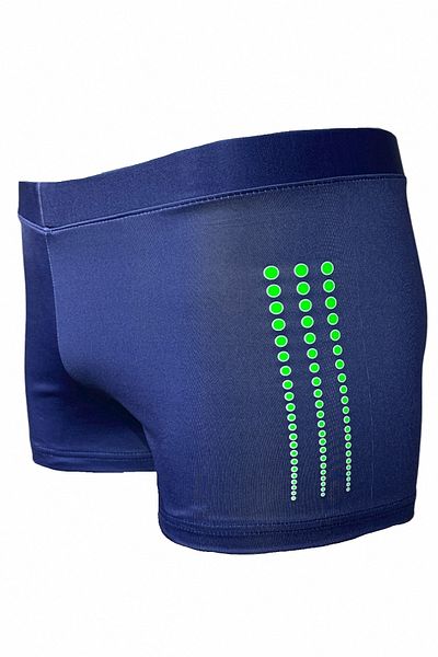 Fs Boy's Navy Blue Neon Green Drop Print Beach Sea Swimsuit