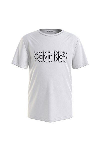 Calvin Klein Ib0ıb01216-ınst. Cut Off Logo T-s Bisiklet Yaka Normal Kalıp Düz Beyaz Erkek Çocuk T