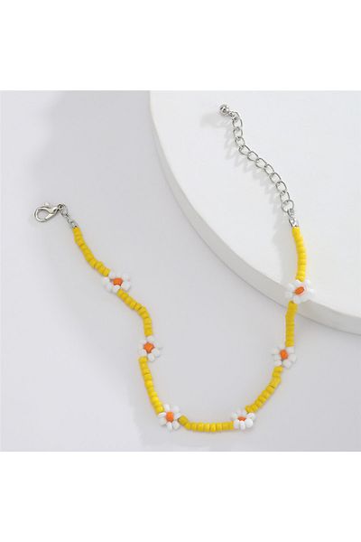 İPAR AKSESUAR Yellow Sand Beads White Daisy Hal Hal