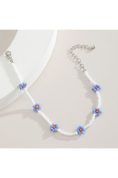 İPAR AKSESUAR White Sand Bead Blue Daisy Hal Hal